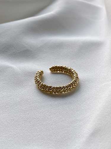 Unregelmäßiger, minimalistischer, einfacher Pellet-Ring aus 925er Sterlingsilber
