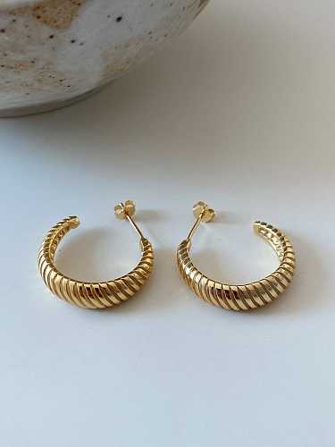 925 Sterling Silver Vintage Curved Twist Single Earring
