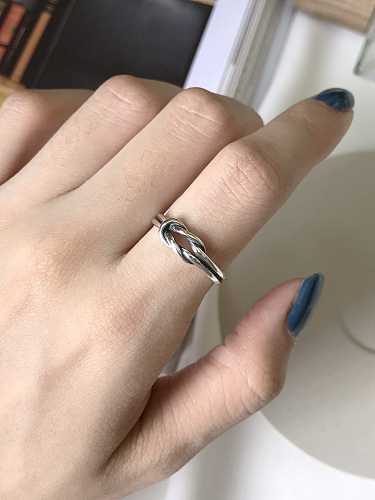 925 Sterling Silver Retro Tie free size Ring