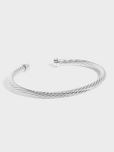 925 Sterling Silver Irregular Minimalist Cuff Bangle