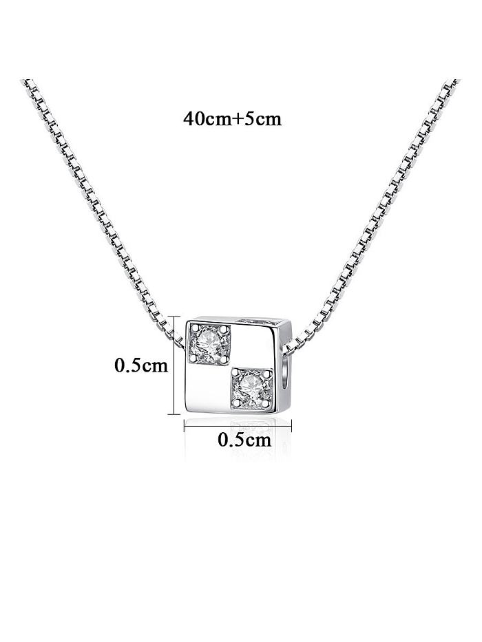 925 Sterling Silber mit Zirkonia Schlichte Schleifen Halsketten