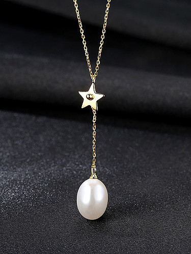 Collier étoile de perles d'eau douce en argent sterling