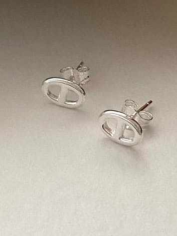 925 Sterling Silver Geometric Vintage Stud Earring