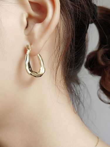 925 Sterling Silver Irregular Minimalist Drop Earring