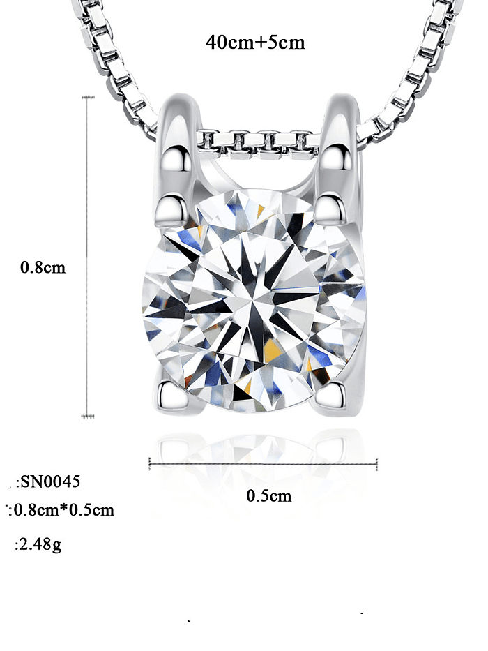 925 Sterling Silver Fashion Simple Micro Inlay 3A Zircon Necklace