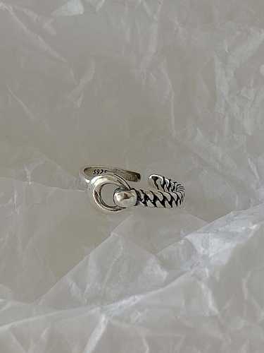 925 Sterling Silver Star Moon Vintage Free Size Midi Ring