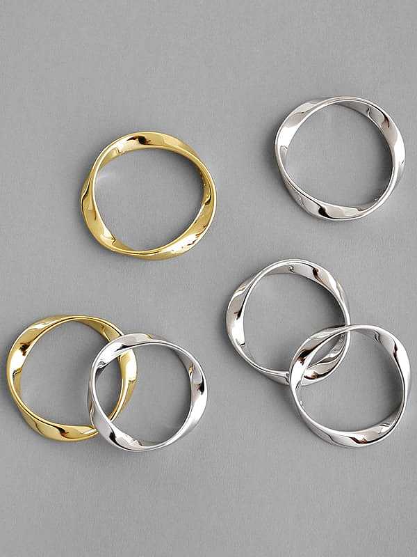 925 Sterling Silber glatter runder minimalistischer Midi-Ring in freier Größe