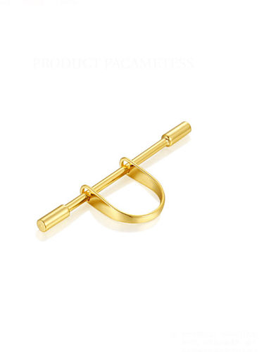 Sterling Silver minimalist unique design gold ring