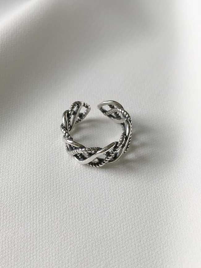 925 Sterling Silber Vintage Love Interwoven Midi Ring in freier Größe