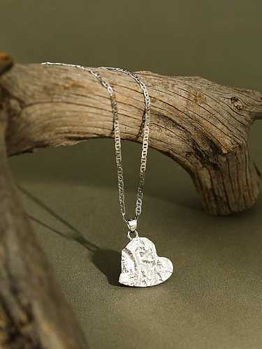 925 Sterling Silver Heart Vintage pendant Necklace