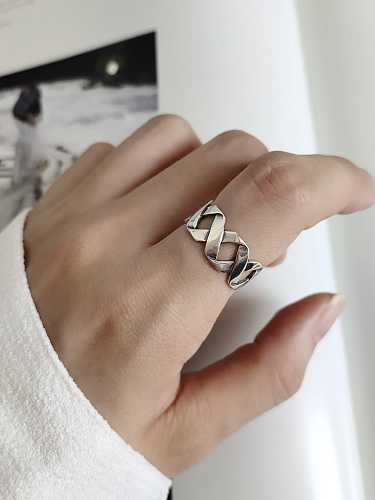 925 Sterling Silver Geometric Artisan Blank Ring
