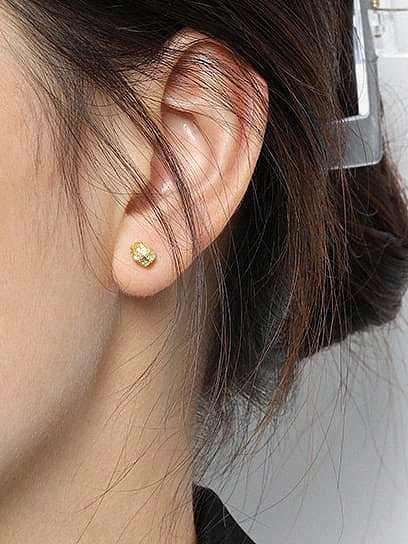 925 Sterling Silver Irregular Vintage Stud Earring