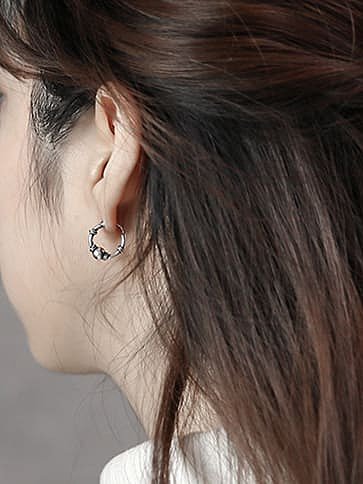 Geometrischer minimalistischer Creolen-Ohrring aus 925er Sterlingsilber