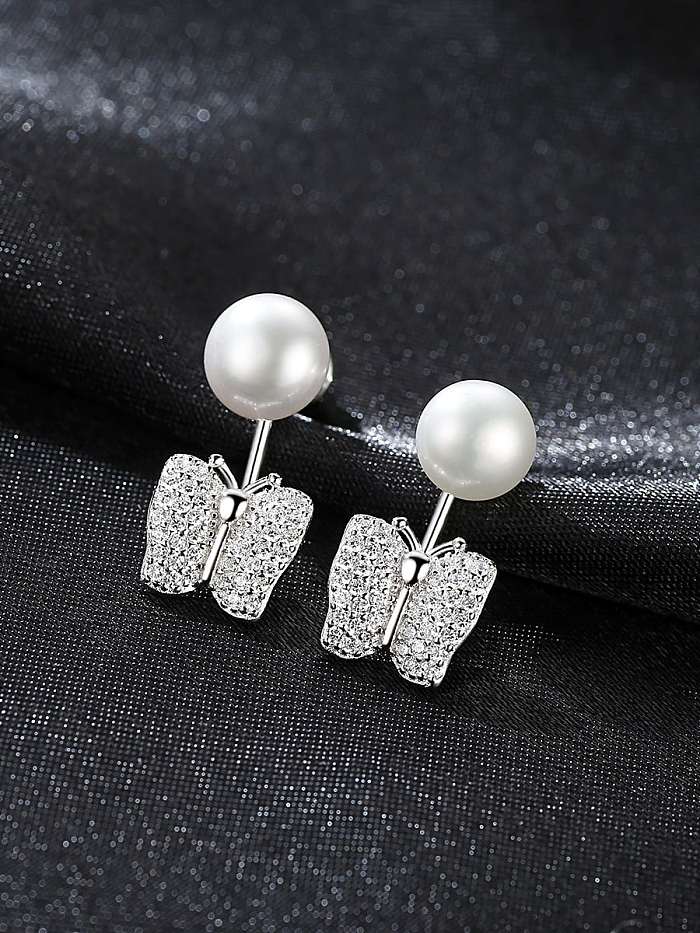 925 Sterling Silver Freshwater Pearl Irregular Earring