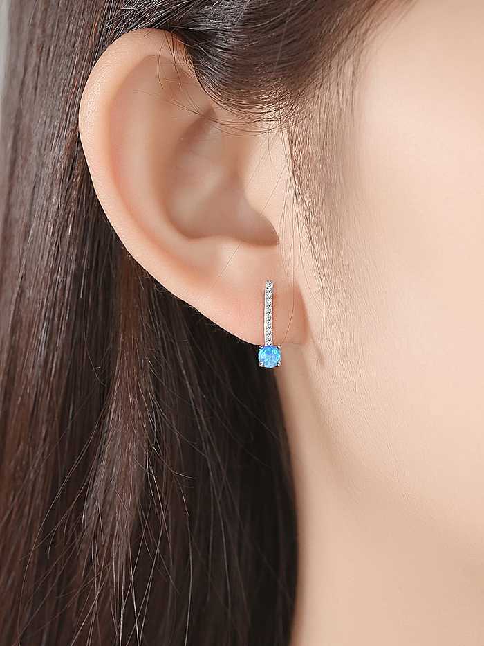 925 Sterling Silver Cubic Zirconia Minimalist Geometric Stud Earring