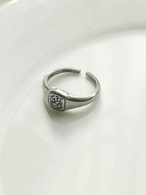 925 Sterling Silver Geometric Vintage Free Size Midi Ring