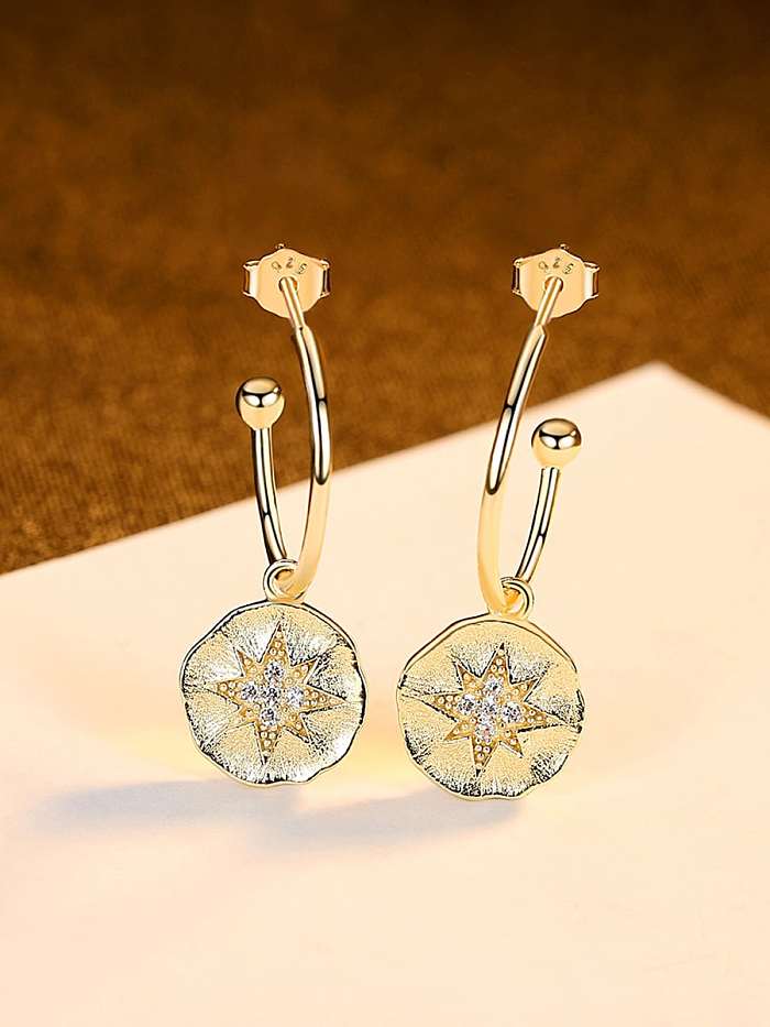 925 Sterling Silver Round Vintage Drop Earring
