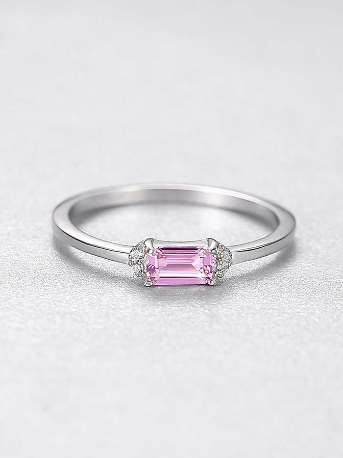 925 Sterling Silver Cubic Zirconia Geometric Minimalist Midi Ring