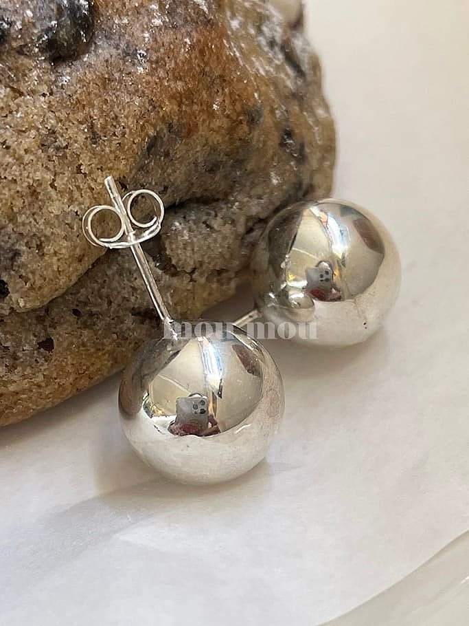 925 Sterling Silver Ball Minimalist Stud Earring