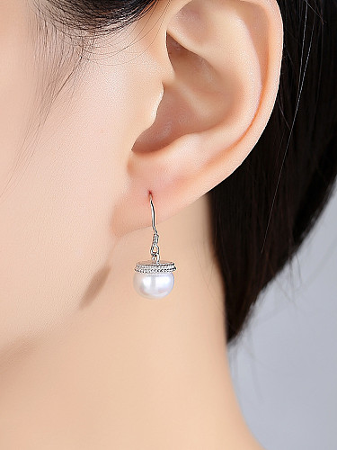 Boucles d'oreilles en perles naturelles 10-10.5 mm en argent pur
