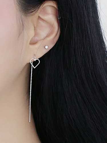 Boucle d'oreille enfileur minimaliste en forme de coeur en argent sterling 925