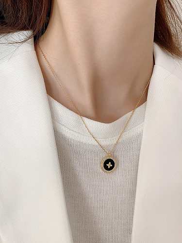925 Sterling Silver Enamel Geometric Vintage Necklace