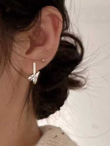 925 Sterling Silver Irregular Vintage Stud Earring