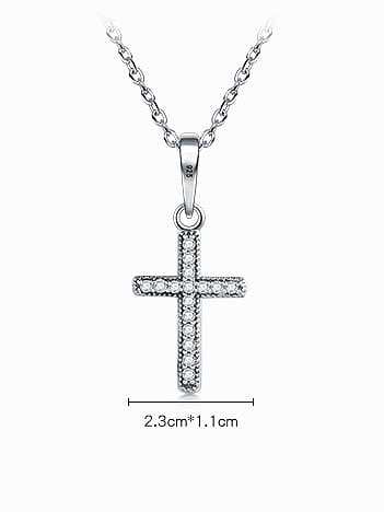 925 Sterling Silber Zirkonia Geometrische Vintage Religiöse Halskette