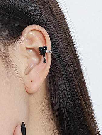 925 Sterling Silver Enamel Heart Minimalist Stud Earring(Single-Only One)