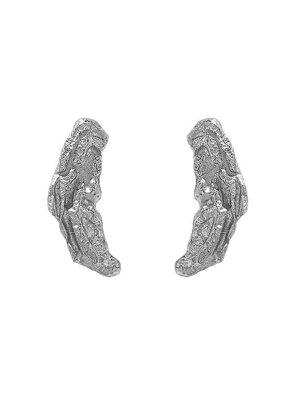 925 Sterling Silver Irregular Minimalist Stud Earring