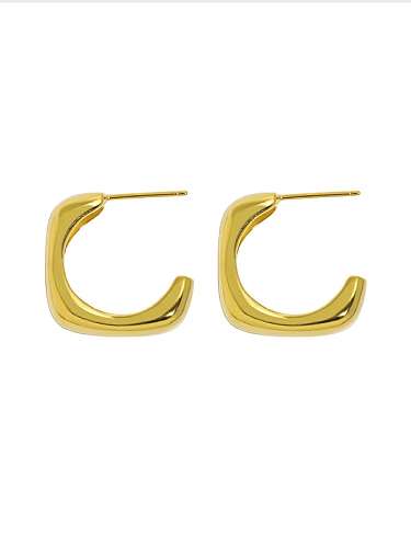 Boucles d'oreilles en forme de C minimaliste géométrique en argent sterling 925