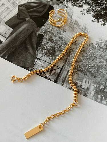 Bracelet perlé vintage en argent sterling 925 avec perles rondes