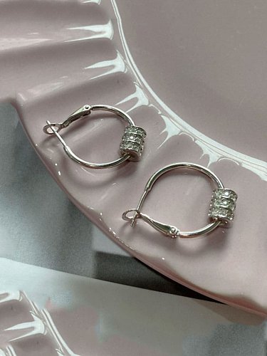 925 Sterling Silver Minimalist Transport Bead Huggie Earring