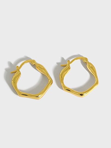 Boucles d'oreilles polygones géométriques minimalistes en argent sterling 925