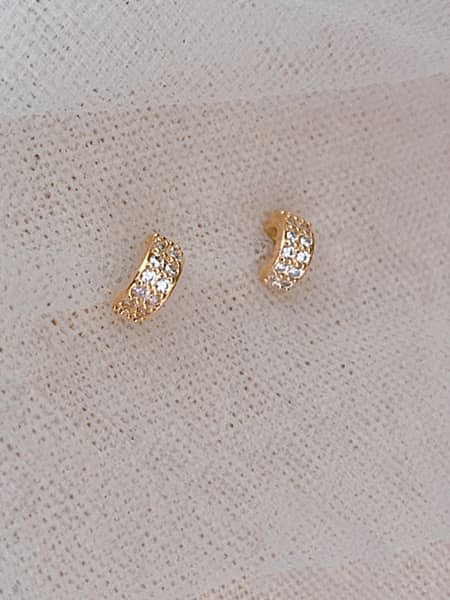 925 Sterling Silver Cubic Zirconia Geometric Dainty Stud Earring