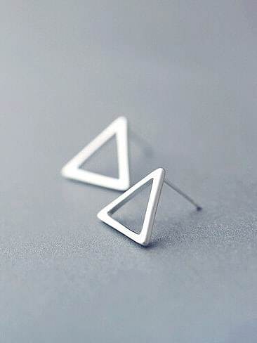 Brinco de prata esterlina 925 oco geométrico oco minimalista