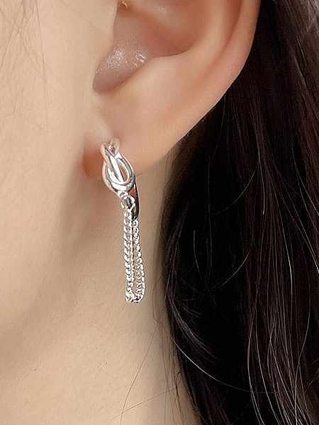 925 Sterling Silver Tassel Minimalist Huggie Earring