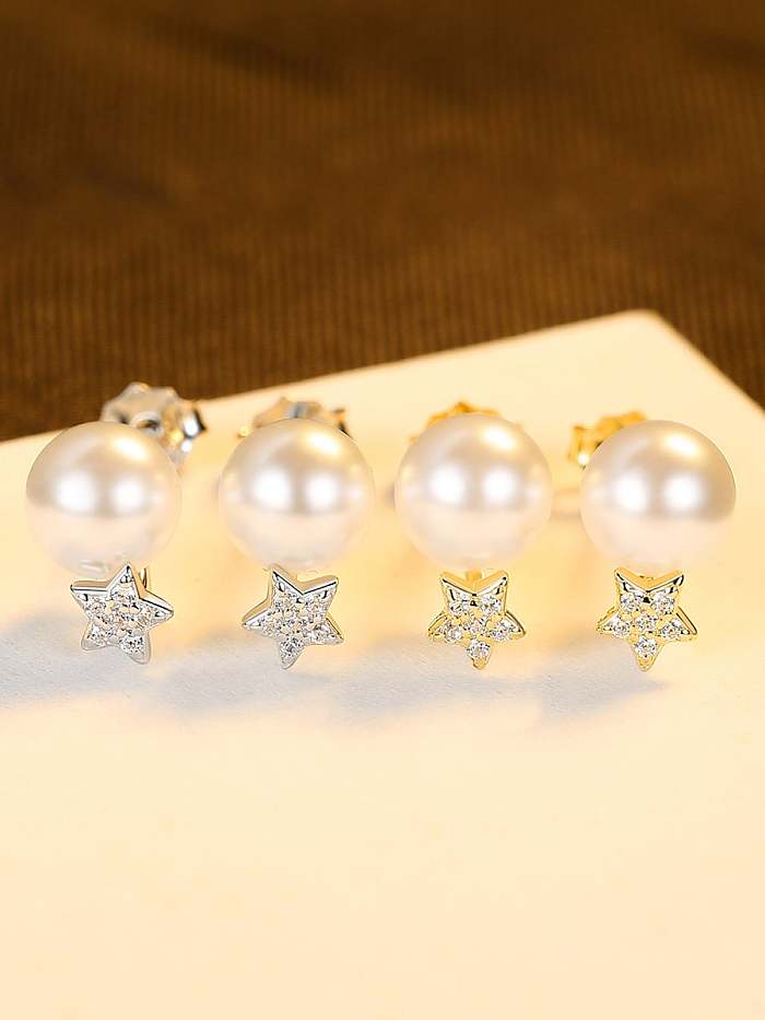 925 Sterling Silver Cubic Zirconia Geometric Minimalist Stud Earring