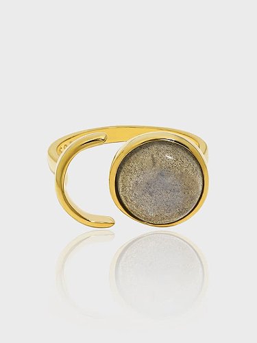 خاتم من الفضة الإسترليني عيار 925 من الحجر الطبيعي بتصميم هندسي عتيق
