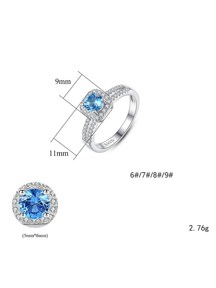 925 Sterling Silver With Cubic Zirconia Fashion Square Band Rings