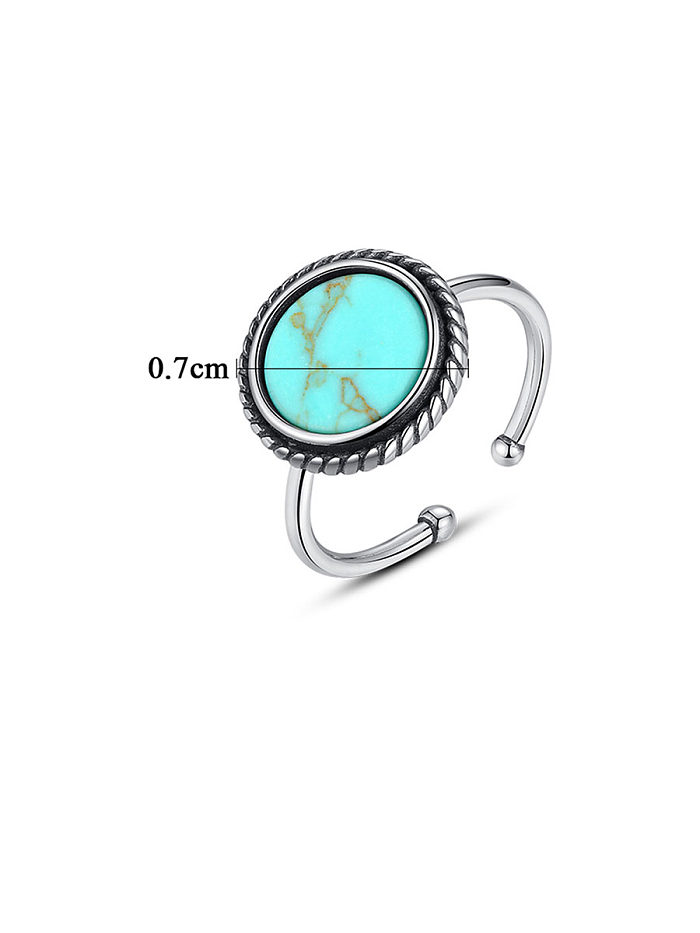 925 Sterling Silver With Platinum Plated Simplistic Round Free Size Rings