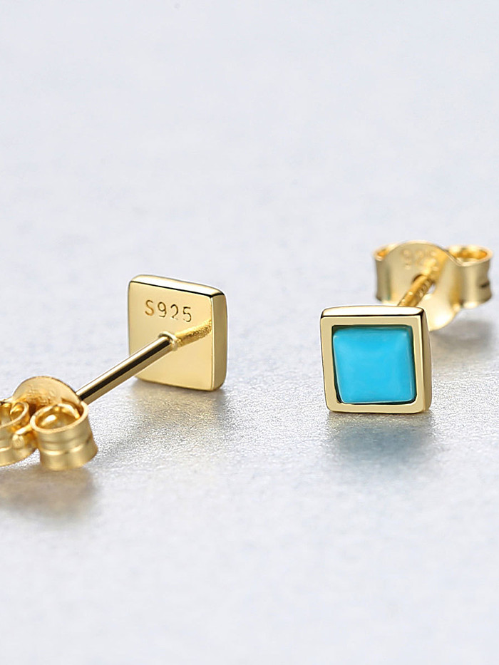 925 Sterling Silver With Simplistic Square Stud Earrings