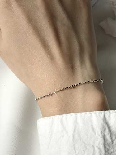925 Sterling Silver Minimalist Beaded Bracelet