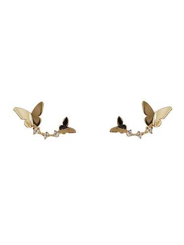 Boucle d'oreille papillon Dainty en argent sterling 925 avec oxyde de zirconium