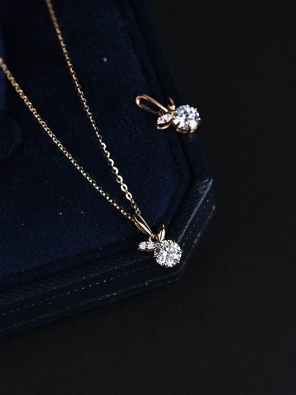 925 Sterling Silver Cubic Zirconia Rabbit Dainty Necklace