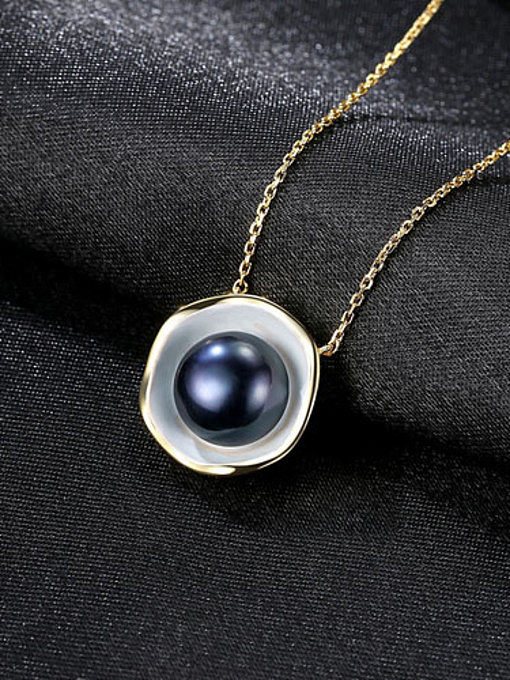 Nouveau collier pendentif perle d'eau douce naturelle en argent pur