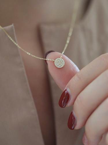 925 Sterling Silver Cubic Zirconia Round Dainty Necklace