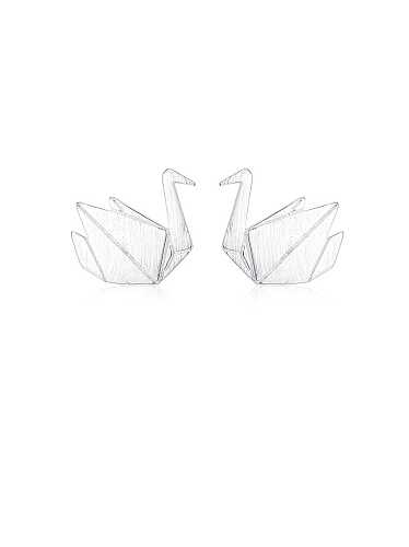 925 Sterling Silver Irregular Minimalist Thousand paper cranes Study Earring