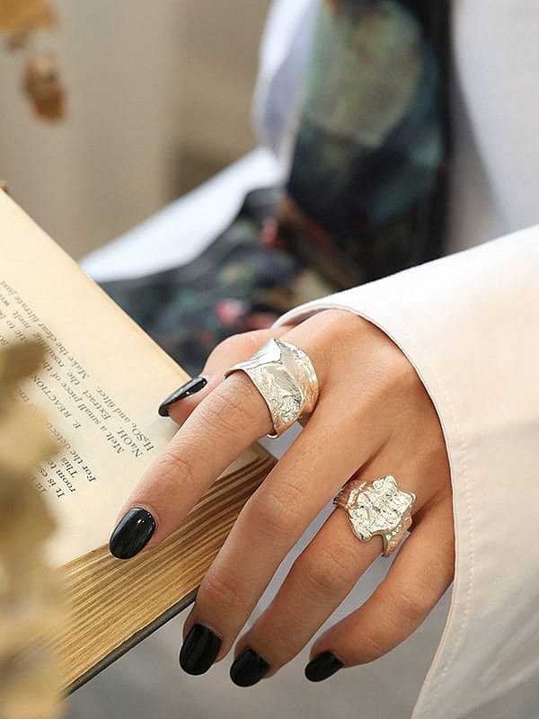 925 Sterling Silver Irregular Vintage Band Ring