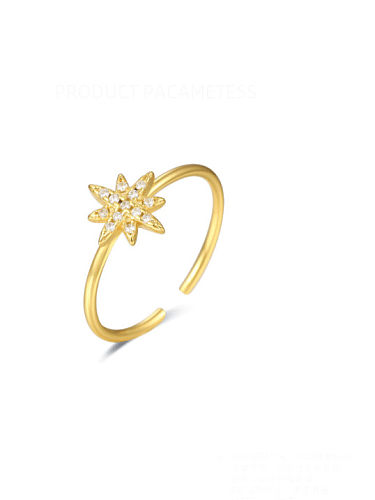 Plata de ley 925 con anillos de tamaño libre irregulares simplistas chapados en oro